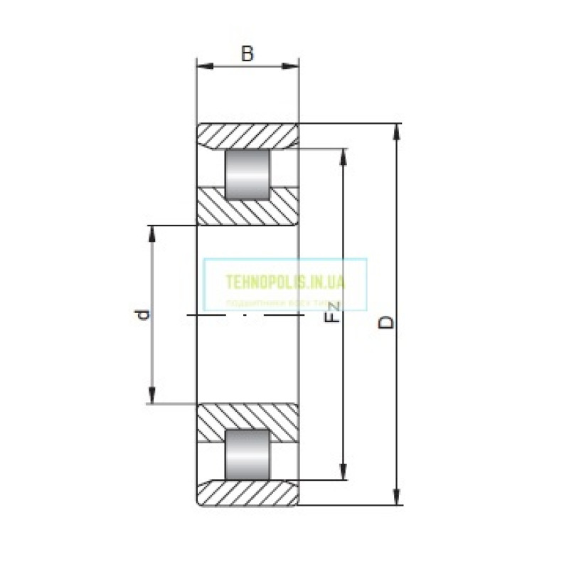 2505E (N2205) 3 ГПЗ роликовий циліндричний однорядний підшипник