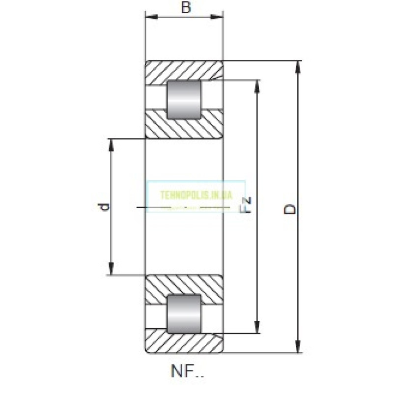 12213 КМ (NF213) 10 ГПЗ роликовий циліндричний однорядний підшипник