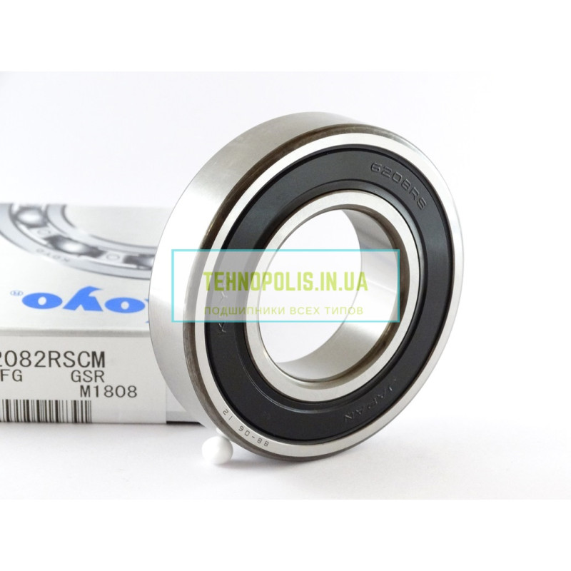 6208 2RSCM KOYO Кульковий однорядний радіальний підшипник