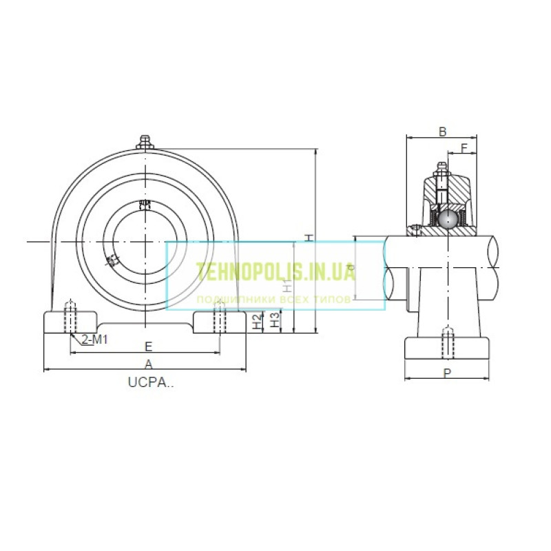 UCPA 205 CT Кульковий підшипник в литому чавунному корпусі