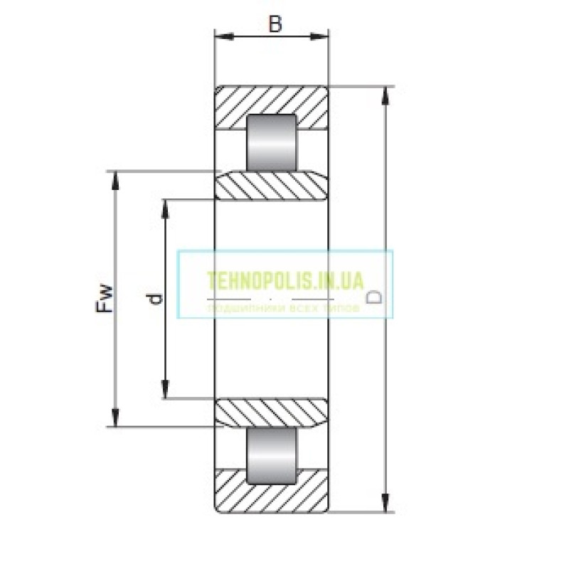 32311Л (NU311 EM) ZWZ роликовий радіальний однорядний підшипник