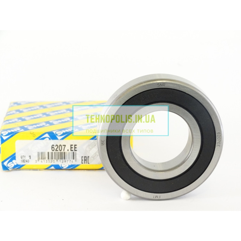 6207 ЕЕ (180207) SNR Кульковий однорядний радіальний підшипник