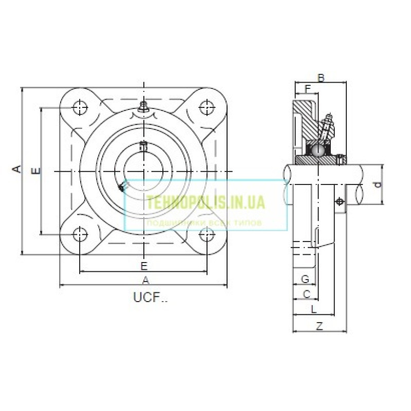 UCF 208 CX Кульковий підшипник в литому чавунному корпусі