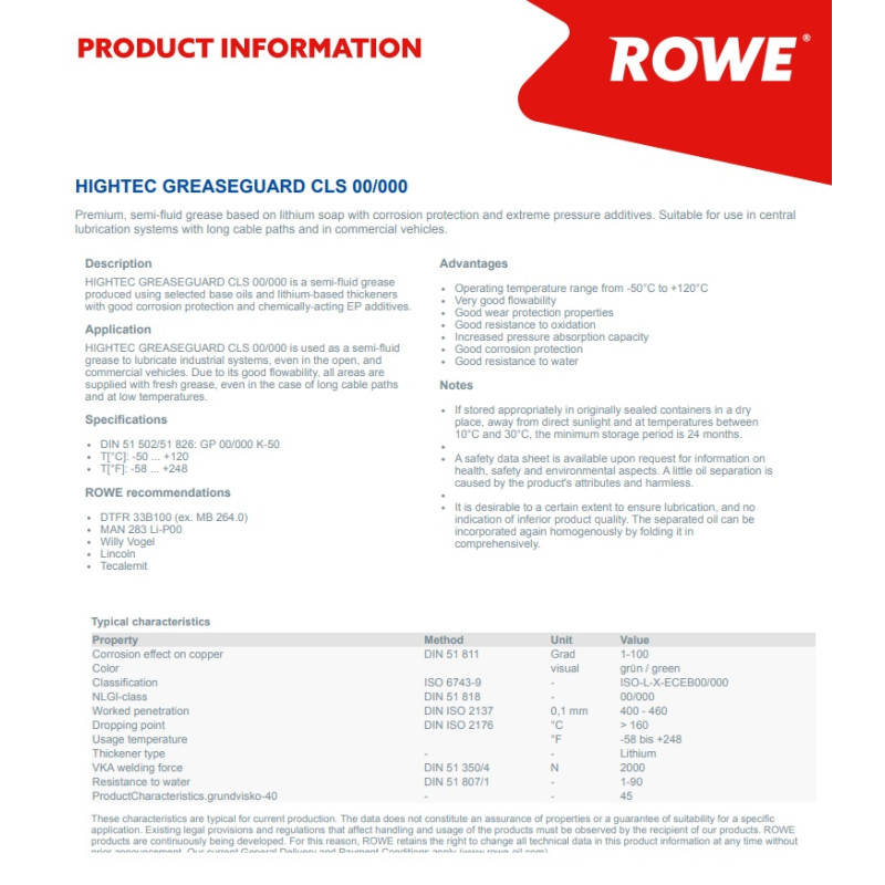Смазка HIGHTEC GREASEGUARD CLS 00/000 – 5 кг. (полужидкая)