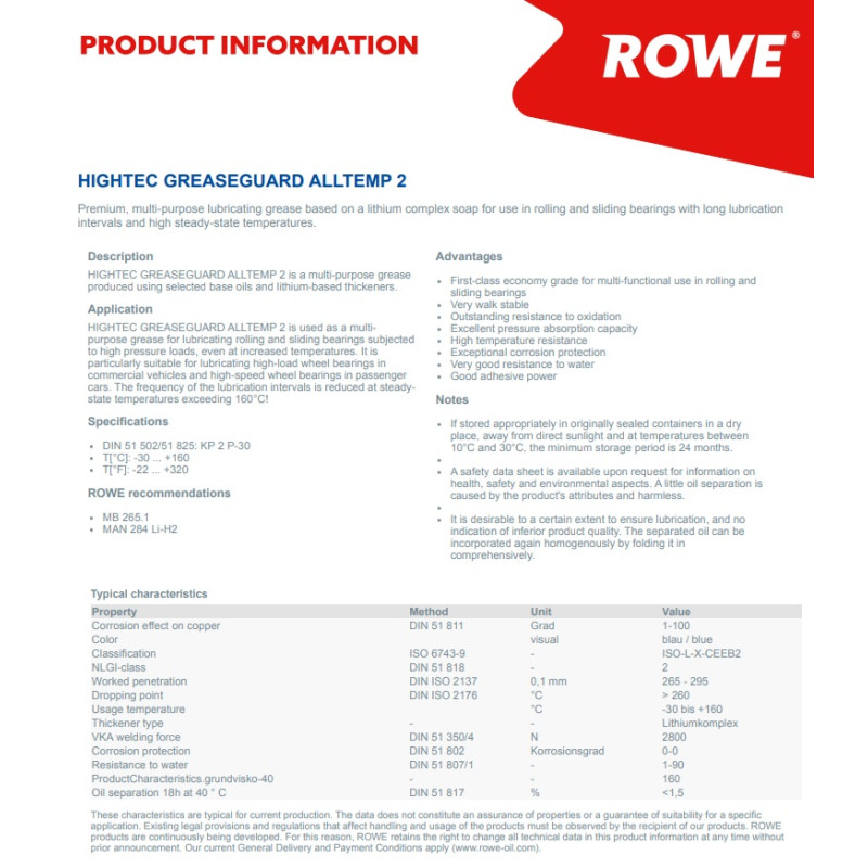 Смазка HIGHTEC GREASEGUARD ALLTEMP 2/ 5 кг. (высокотемпературное)