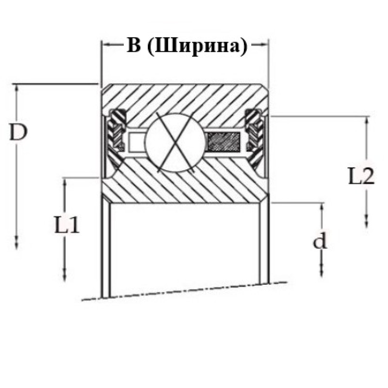 Підшипник JA020XP0 (розмір 50,8*63,5*6,35) кульковий з чотирьохточковим контактом