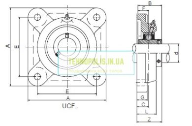 Ucf 205 подшипник размеры